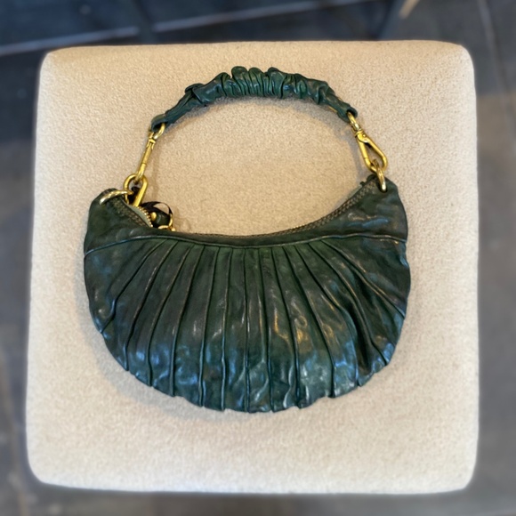 Shoulder Bag "LUNA" in dark green - Picture 5 of 7